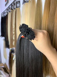 Extensions de cheveux I Tip, kératine pré-collée, 100% cheveux vierges vietnamiens, qualité supérieure, couleur noire - Product Image 6
