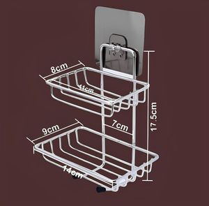 Pack of 2 Self-Adhesive <b>Plastic</b> Bathroom Rack Bathroom <b>Shelf</b> Organizer Wall Mounted <b>Shelf</b> Bathroom Hardware & Accessories - Product Image 4