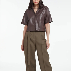 Camisas de Cuero Genuino para Mujer, Fabricante Profesional, Hechas a Medida, Ropa Casual, Camisas de Cuero para Mujer - Product Image 1