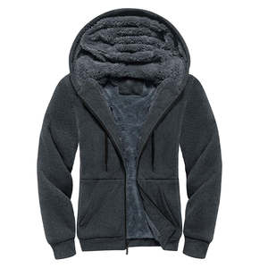 <b>hoodies</b> Winter Wholesale Thicken Warm Wool Jogging Zip Up <b>Men</b> Custom Sherpa <b>Lined</b> <b>Men's</b> <b>Fleece</b> <b>Hoodies</b> <b>Men</b> <b>Hoodies</b> OEM Service - Product Image 1
