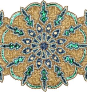 Christmas <b>Dining</b> <b>Table</b> Beaded <b>Runner</b> Placemat Handmade Cloth Decorative Wedding Mat With Leaves Design for Home Use - Product Image 6