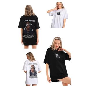 T-shirt en coton tricoté épais à imprimé logo diamant, style streetwear estival, grandes tailles - Product Image 5