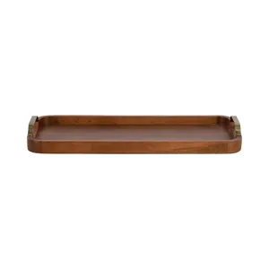 Plateau de service en bois personnalisé avec poignées pour une utilisation en cuisine, plateau de service alimentaire décoratif fait à la main pour un usage domestique et commercial - Product Image 2