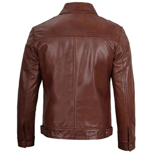 Couleur marron foncé, fermeture éclair complète, confortable, de haute qualité, faites votre propre service OEM ODM, vestes en cuir pour hommes PAR AMAZING INDUSTRIES - Product Image 2