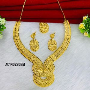 Ensemble collier court femme Design plaqué or - Product Image 2