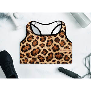 Soutien-gorge de sport actif Be Ike-Conic, grande taille, imprimé léopard sauvage, léger, rembourré, avec logo frontal, XS-XL, respirant, en spandex - Product Image 5