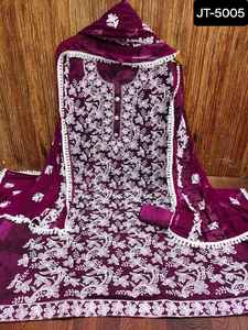 Nouvelle mode vêtements de mariage lourd Georgette broderie robe de travail matériel indien et pakistanais robe Collection à bas prix - Product Image 4