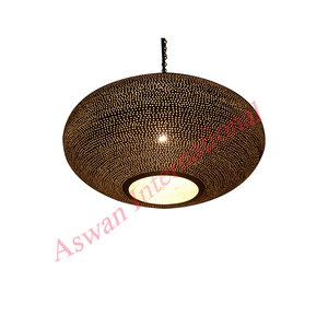 UFO Design Marocain Perforé Argent Laiton Mat Pendentif Lumière Maison Chambre Installation Lustre et Lampes Suspendues - Product Image 1