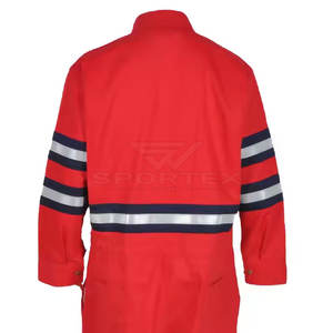 Overol ajustable transpirable de algodón sin FR, ropa de trabajo industrial con tiras reflectantes para trabajadores - Product Image 4