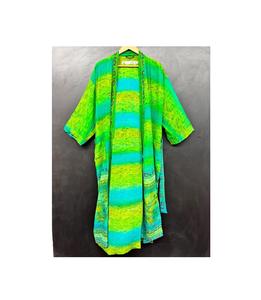 Robe kimono élégante en soie faite à la main, en crêpe, pour femme, été/printemps, motif floral, pour les vacances, la plage, la détente, cadeau pour elle - Product Image 1