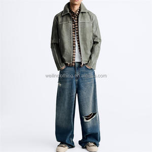 2025 hombres populares moto pelusa Pu chaqueta de cuero para hombres - Product Image 1