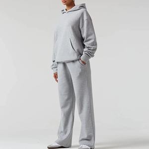 Ensemble sweat à capuche et pantalon de jogging oversize pour femme, 100 % coton biologique, écologique, coupe ample, ensemble 2 pièces pour l'hiver 2026 - Product Image 3