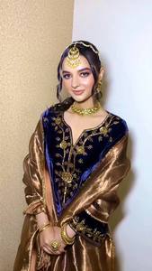 Lanzamiento de un nuevo diseñador de ropa de fiesta Look Heavy Pure Velvet Top Bottom y Dupatta Set Traje de vestir Ropa tradicional Vestido cosido - Product Image 5