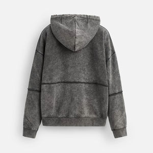 Servicio OEM/ODM, Sudadera con Lavado Ácido Más Vendida para Hombre, Impresión DTG Personalizada con Logotipo, Sudadera con Capucha Extra Grande con Cierre y Lavado Ácido - Product Image 2