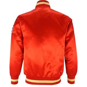 TITLISTS-Blouson blouson de sport léger en satin avec logo personnalisé pour l'industrie, veste baseball letterman, veste universitaire en soie rouge pour hommes, veste en satin - Product Image 2