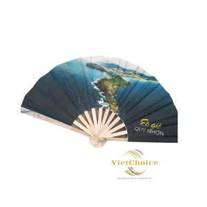 Abanico de bambú de mano de arte popular personalizado Premium, técnica pintada de madera personalizada, regalo de promoción de decoración del hogar ecológico - Product Image 2