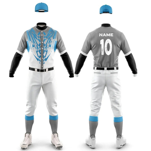 Vente en gros 100% polyester ensemble de vêtements de sport de baseball et softball pour hommes t-shirt à séchage rapide pantalons souples respirants à boutons complets logo personnalisé - Product Image 5