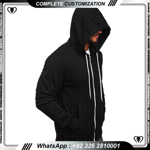 Meilleur prix Sweats à capuche de haute qualité pour hommes Zipper-Up Oversized Plain Dye Impression numérique Plus Size Puff Technique - Product Image 5