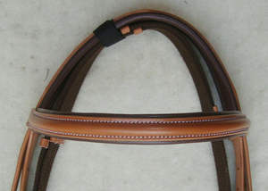 Qualité supérieure Vache Rembourrage Souple En Cuir Véritable Snaffle Bridle Fine Cristal Chaîne Durable Produits D'équitation Prix De Gros-Cheval - Product Image 5