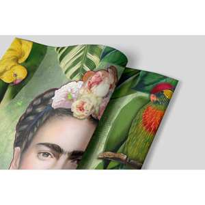 Toile imprimée Frida avec tasse à thé et cigarette pour une décoration murale élégante, AFFICHE Roulée - Product Image 1