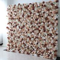 Panneau mural de fleurs artificielles, toile de fond florale pour mariage, fleurs artificielles, fond photo pour cérémonie, réception, décoration d'événements