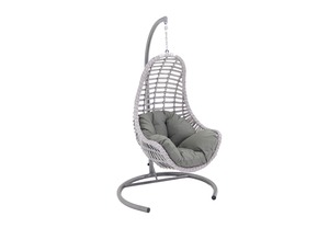 Handmade Modern UV Kule Rattan Outdoor Furniture Indoor Wicker Garden Hotel Adult Patio Hanging Egg <b>Swing</b> Chair with Metal Stand - Product Image 2