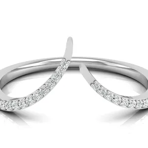 Bague en diamant de taille ronde pour femmes élégantes en or blanc 14 carats avec des diamants cultivés en laboratoire spécialement conçus pour les bijoux de mariage