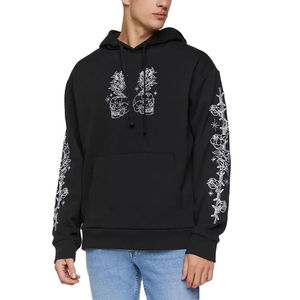 2025 sweat à capuche mode décontracté pour hommes de haute qualité 100% coton Streetwear surdimensionné personnalisé avec haut Logo pour la saison d'automne - Product Image 1