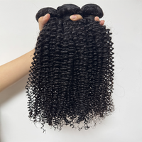 Meilleures ventes en gros : Cheveux humains vierges 100% Mink Afro Kinky Curly 4b, double tirage, pointes épaisses, trame double faite à la machine, en lots
