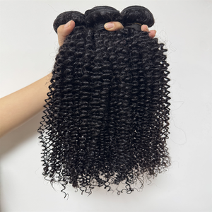 Best Selling Wholesale Cheap Virgin Mink Afro Kinky <strong>Curly</strong> 100% Human Hair <strong>4b</strong> Double Drawn Thick Ends Machine Double Weft Bundles - Product Image 3