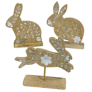 Conejos de conejito de madera a precios al por mayor con conejos de conejito hechos a mano de alta calidad a la venta por exportadores indios - Product Image 1