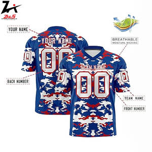 Camiseta de fútbol americano de malla cuadrada personalizada para adultos, ropa de calle de moda al por mayor, diseño en blanco de ajuste de gran tamaño - Product Image 5