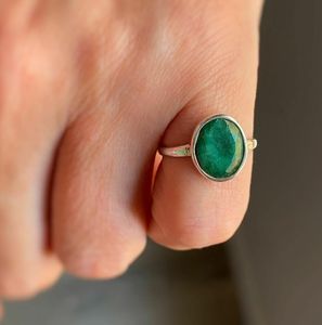 Super Fancy forma ovalada 10x14mm labradorita piedra preciosa anillo de plata joyería hecha a mano para boda San Valentín Día DE LA MADRE rodio - Product Image 3