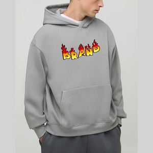 Sweat à capuche épais en molleton de haute qualité 500 g/m², pour homme, 100 % coton, coupe ample et oversize, respirant, épaules tombantes, personnalisable, hiver - Product Image 4