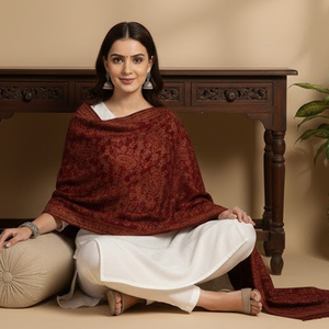Châle d'hiver en laine Kullu de luxe avec motifs tissés à la main, doux et confortable, 80x40 pouces, respirant pour femme, à prix abordable - Product Image 3