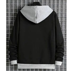 Sweat-shirts décontractés pour hommes de haute qualité, 100% coton, poche kangourou, couleur contrastée, fermeture éclair sur le devant, cordon de serrage, logo personnalisé - Product Image 2