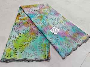 Tissu voile en coton peigné de haute qualité, respirant, broderie traditionnelle multicolore, thoub pour femmes, lafaya, thoub soudanais - Product Image 5