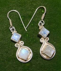 Pendientes de Piedra de Malaquita y Calcedonia, Estilo Vintage, con Engaste de Bisel, Unisex, Certificados por IGI, Diseño Budista HARI OM CREATIONS, para Bodas - Product Image 3