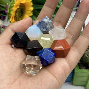 ชุดจักระหินทรงเรขาคณิตหินควอตซ์หลากแง่มุมเครื่องประดับคริสตัลสำหรับการทำสมาธิ - Product Image 5