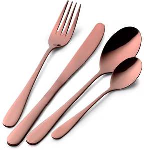 Ensemble de couverts durables en acier inoxydable doré/argenté moderne avec couteau, fourchette, cuillères, passe au lave-vaisselle, pour dîner, cadeau - Product Image 6