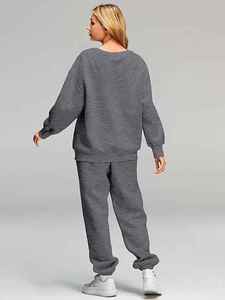 Conjunto Deportivo de Dos Piezas para Mujer, Estilo Jogger, de Felpa 100% Algodón de 300G, Color Sólido, Ropa Casual para Mujer, Logotipo Personalizado OEM de Alta Calidad - Product Image 6