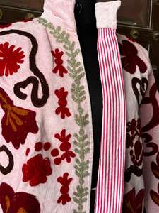 Haut ample décontracté pour femmes, automne/hiver, broderie en coton, respirant, velours tissé, veste blouson - Product Image 5