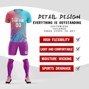 New Professional Men Soccer Jerseys & Shorts Set Custom Sublimation Sports Uniform OEM ODM Factory - Product Image 5