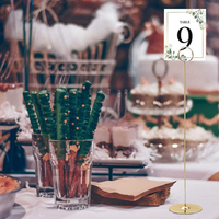Support de numéro de table en acier doré en forme de cercle pour mariage, restaurant, avec porte-carte de place, fournitures de luxe Nicro