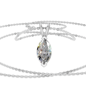 Collar con Colgante de Moissanita de Corte Brillante Redondo, Chapado en Oro Sólido de 14K, Diseño Único, Joyería de Lujo para Mujer, Regalo - Product Image 1