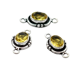 Antique Silver & 18K Gold Plated Double Loop Connector 21X11mm NC75 <b>Jewelry</b> <b>Making</b> <b>Charm</b> Findings Citrine Gemstone Lot Available - Product Image 4