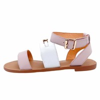 Chaussures personnalisées Nouveau style de sandales plates en cuir confortables avec logo accepté Vente en gros