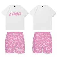 Ensemble short décontracté pour homme 100% coton avec logo personnalisé Nouveau t-shirt 2 pièces et short de haute qualité respirant pour l'été