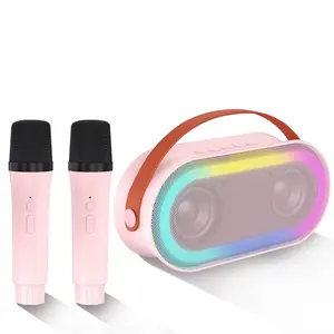 Guye Portable Bluetooth Karaoke Speaker with Wireless Mics and LED Lights for Christmas Birthday Gifts Toys