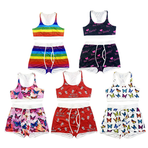 2026 Summer Women's <b>Sexy</b> Crop Top Two Piece Gym Fitness Yoga Shorts <b>Set</b> 100% Cotton Skinny Fit Breathable Jersey - Product Image 2
